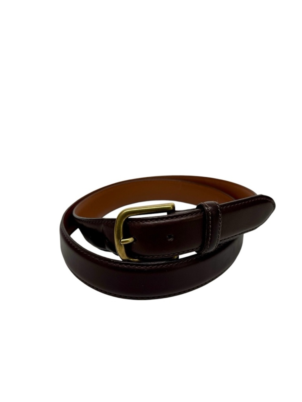 L.L. Bean Chino Belt Men’s Size 40 Chocolate Brown Leather Brass Hardware